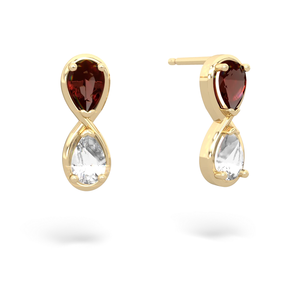 Garnet Infinity 14K Yellow Gold earrings E5050