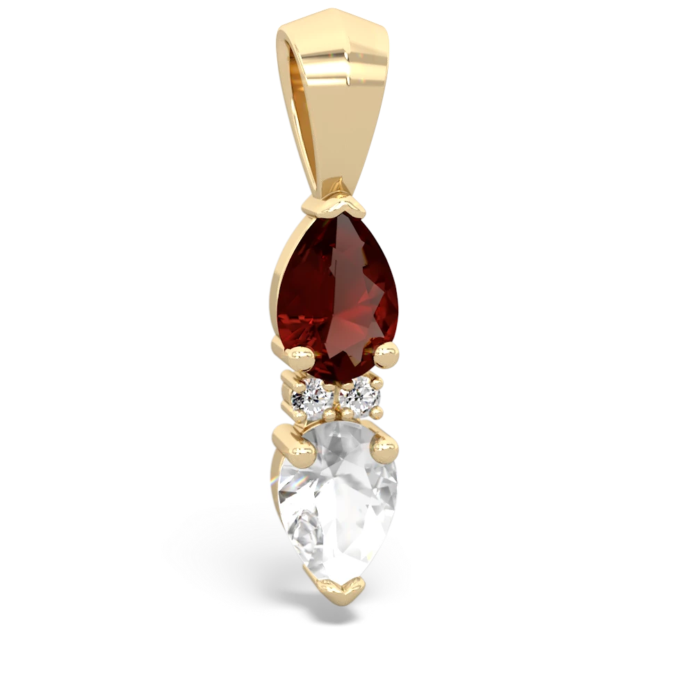 Garnet Bowtie Drop 14K Yellow Gold pendant P0865