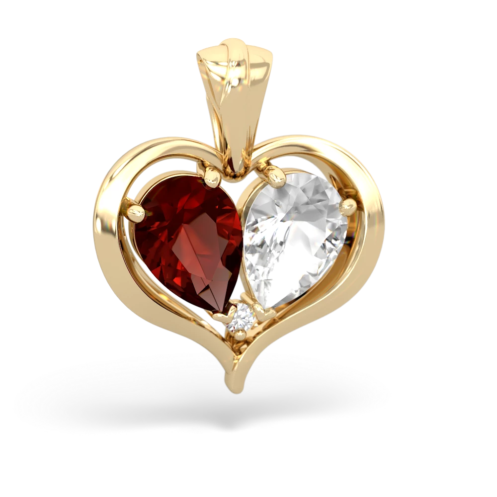 Garnet Two Become One 14K Yellow Gold pendant P5330