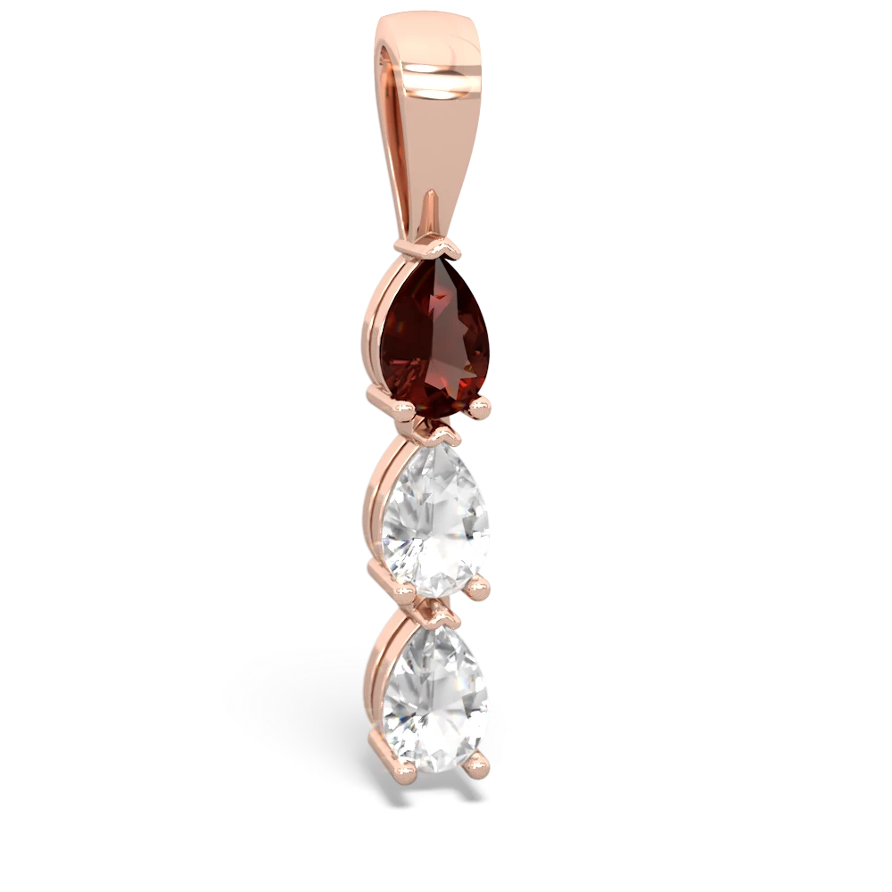 Garnet Dew Drops 14K Rose Gold pendant P2251