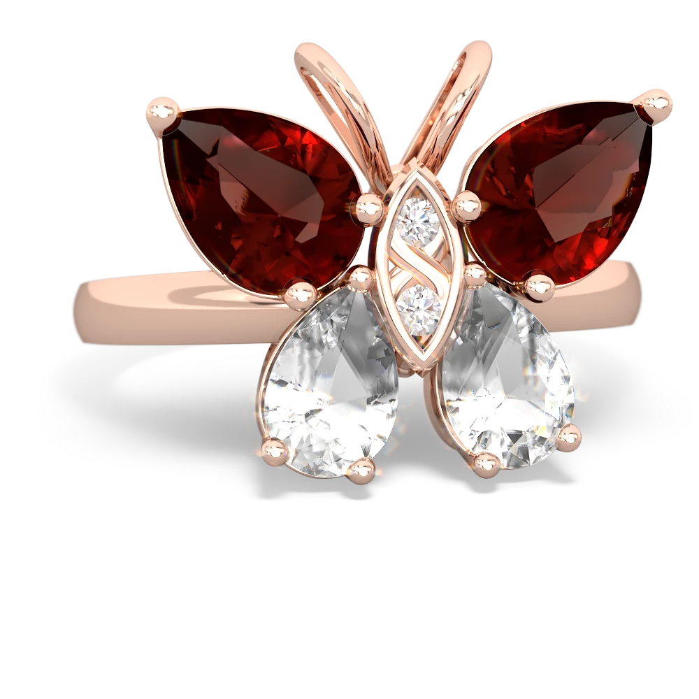 Garnet Butterfly 14K Rose Gold ring R2215