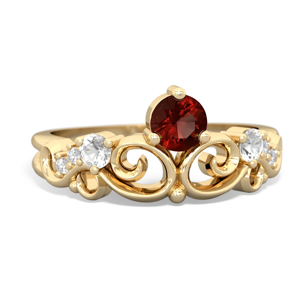 Garnet Crown Keepsake 14K Yellow Gold ring R5740