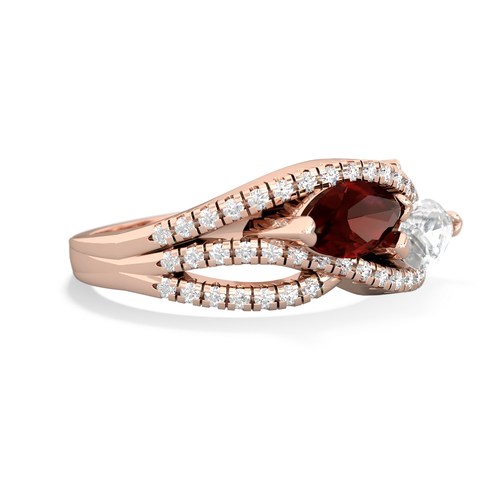 Garnet Diamond Rivers 14K Rose Gold ring R3070