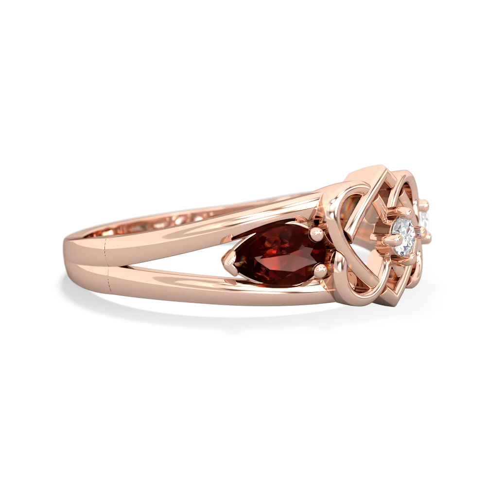 Garnet Hearts Intertwined 14K Rose Gold ring R5880