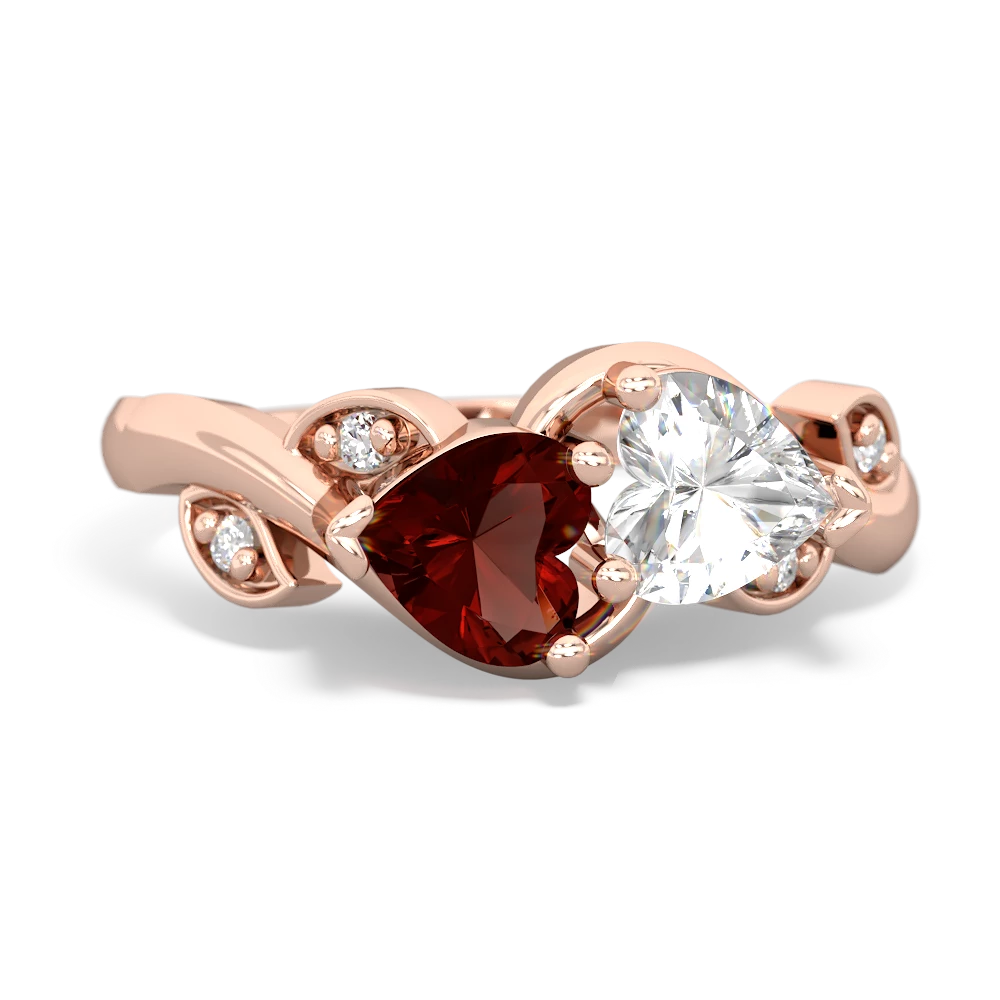 Garnet Floral Elegance 14K Rose Gold ring R5790