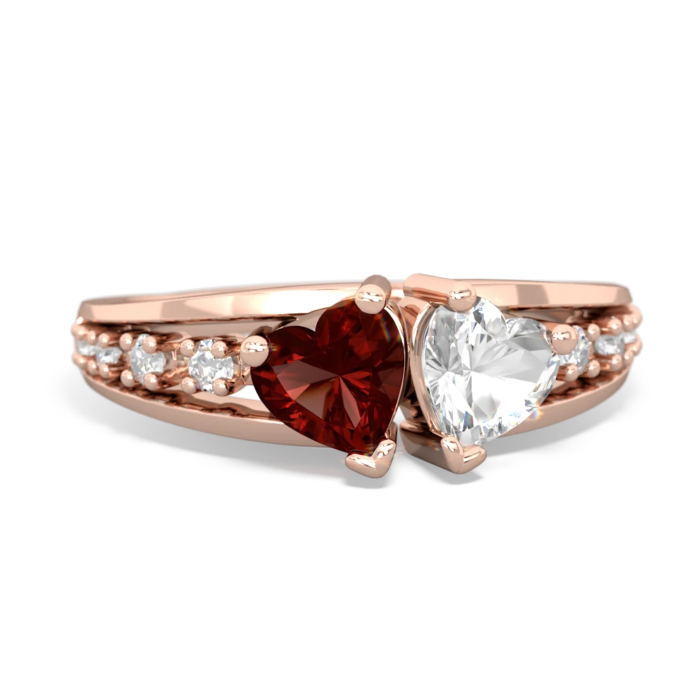 Garnet Heart To Heart 14K Rose Gold ring R3342