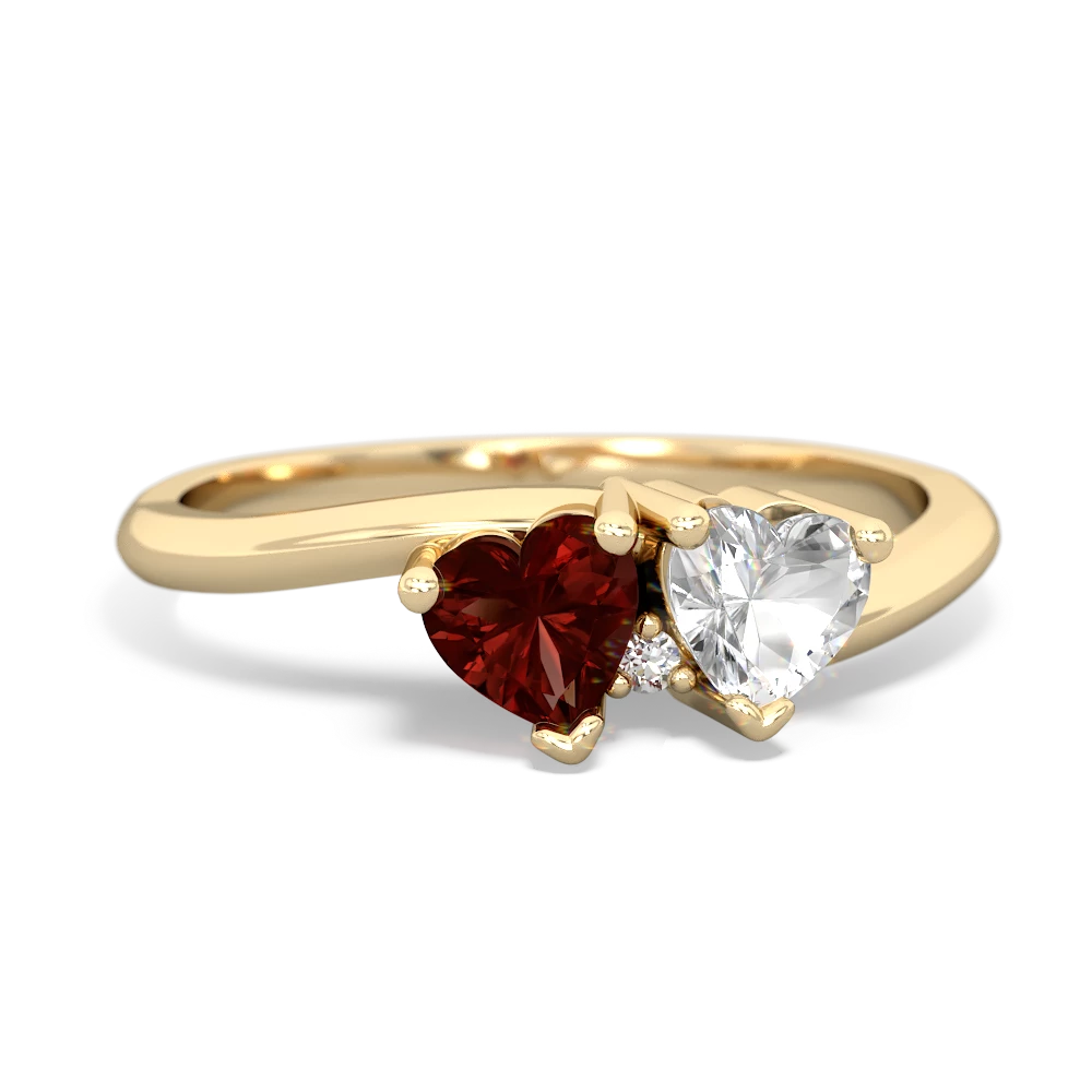 Garnet Sweethearts 14K Yellow Gold ring R5260