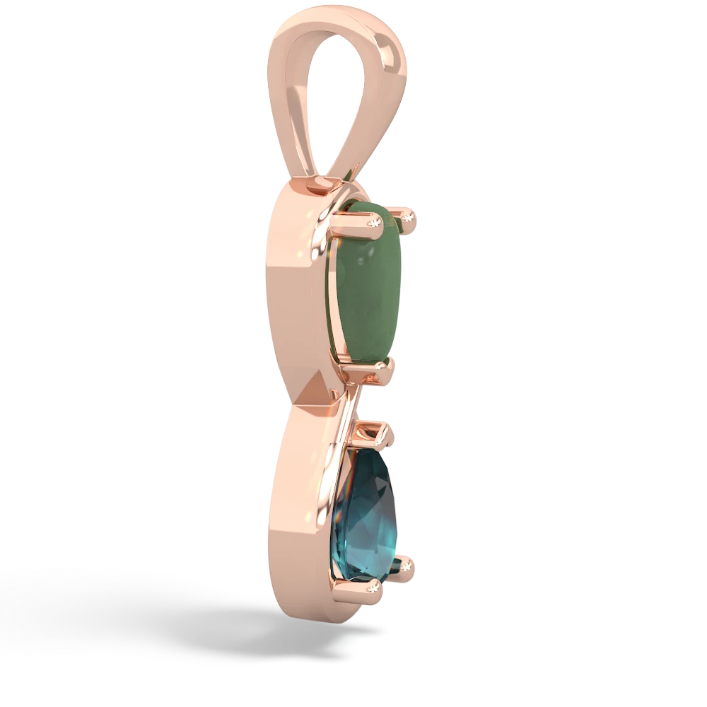 Jade Infinity 14K Rose Gold pendant P5050