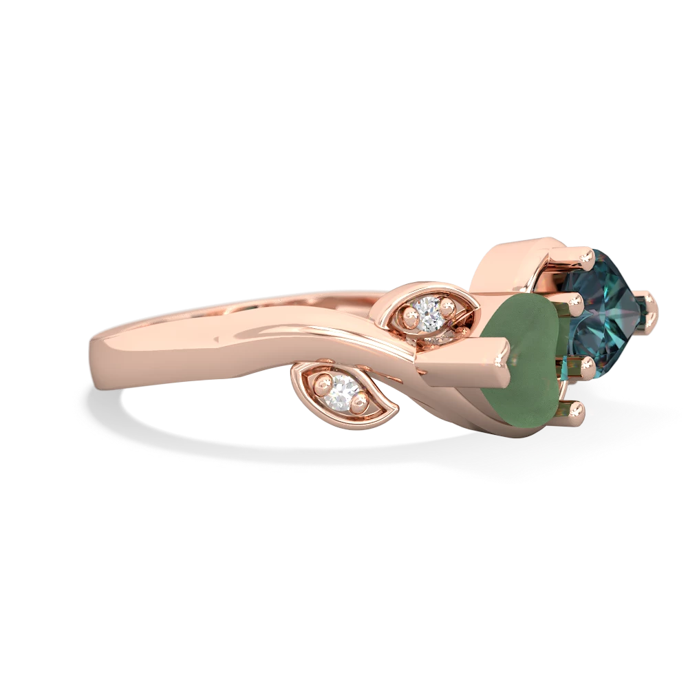 Jade Floral Elegance 14K Rose Gold ring R5790