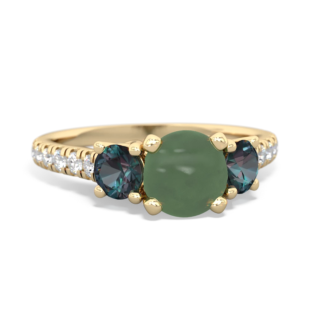 Jade Pave Trellis 14K Yellow Gold ring R5500