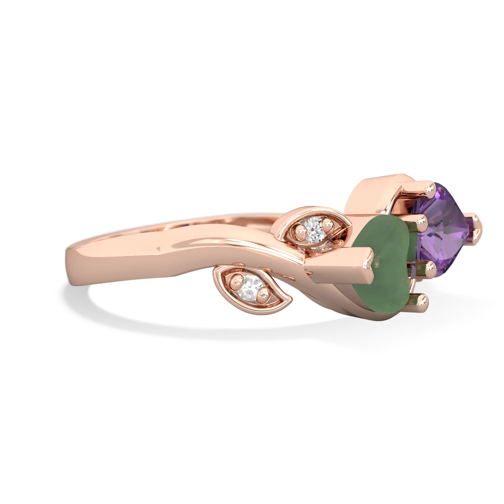 Jade Floral Elegance 14K Rose Gold ring R5790