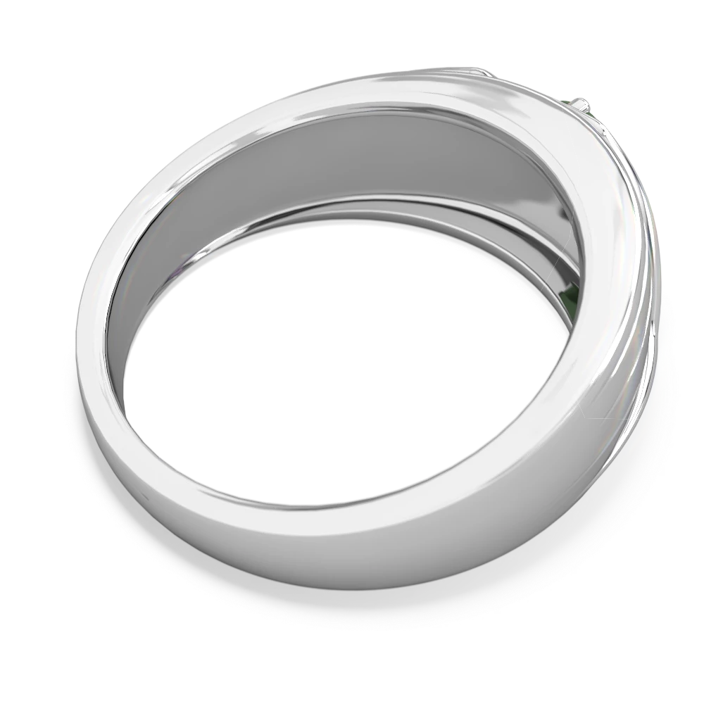 Jade Men's Streamline 14K White Gold ring R0460