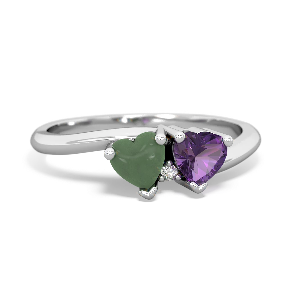 Jade Sweethearts 14K White Gold ring R5260