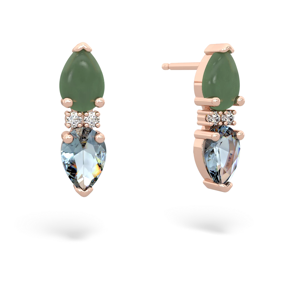 Jade Bowtie Drop 14K Rose Gold earrings E0865