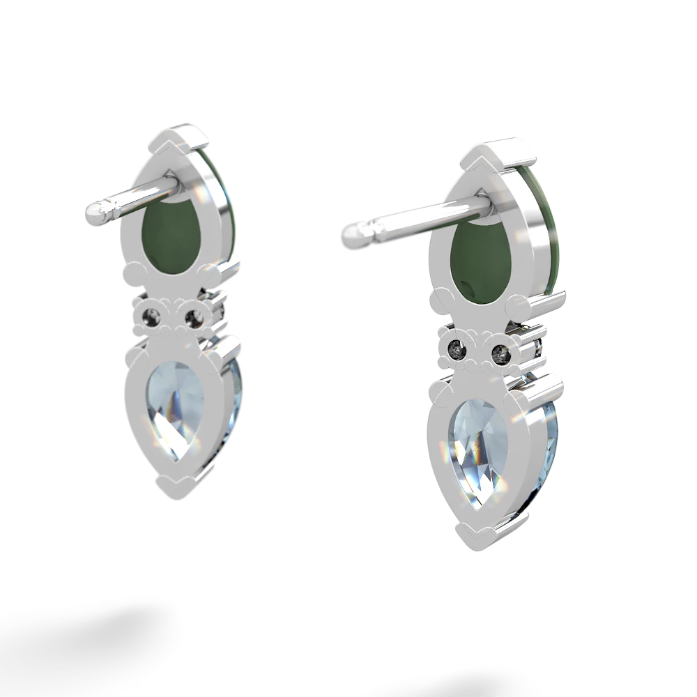 Jade Bowtie Drop 14K White Gold earrings E0865