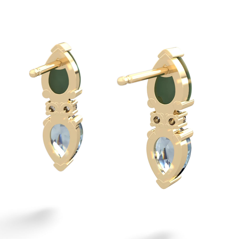 Jade Bowtie Drop 14K Yellow Gold earrings E0865