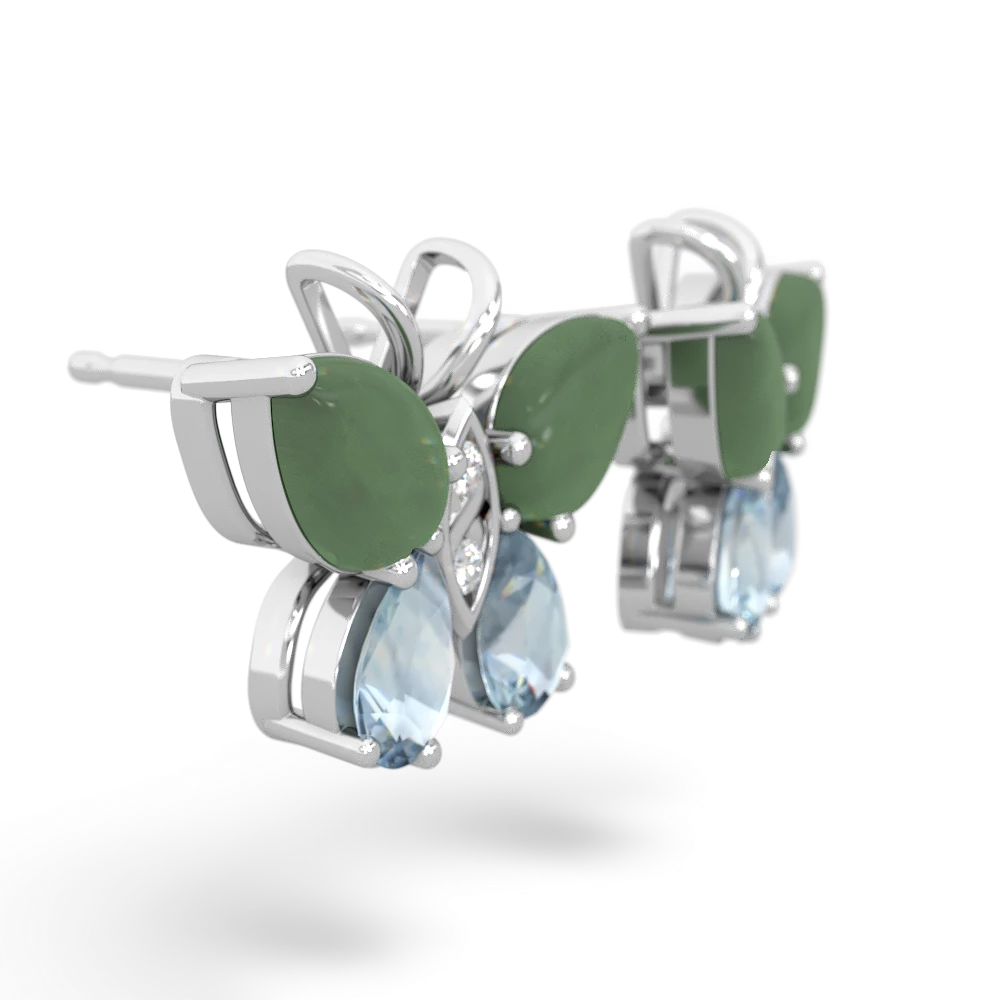 Jade Butterfly 14K White Gold earrings E2215