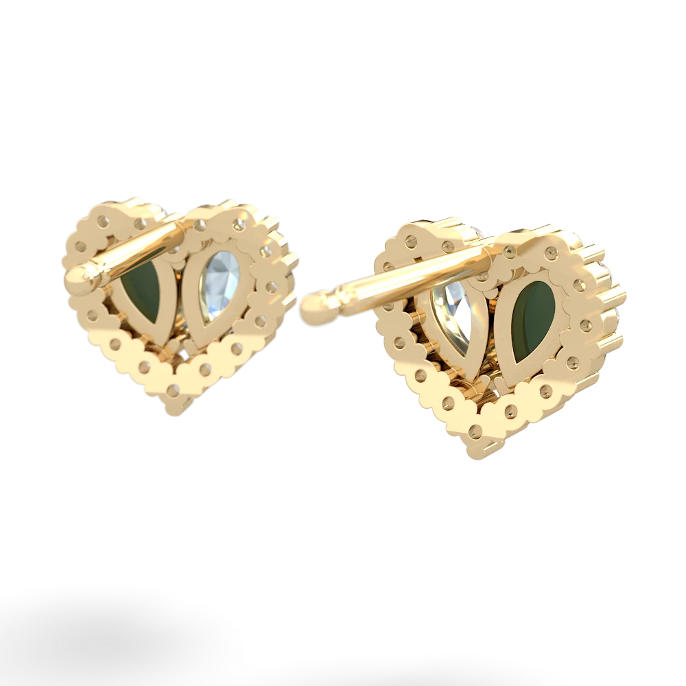 Jade Halo 14K Yellow Gold earrings E7008