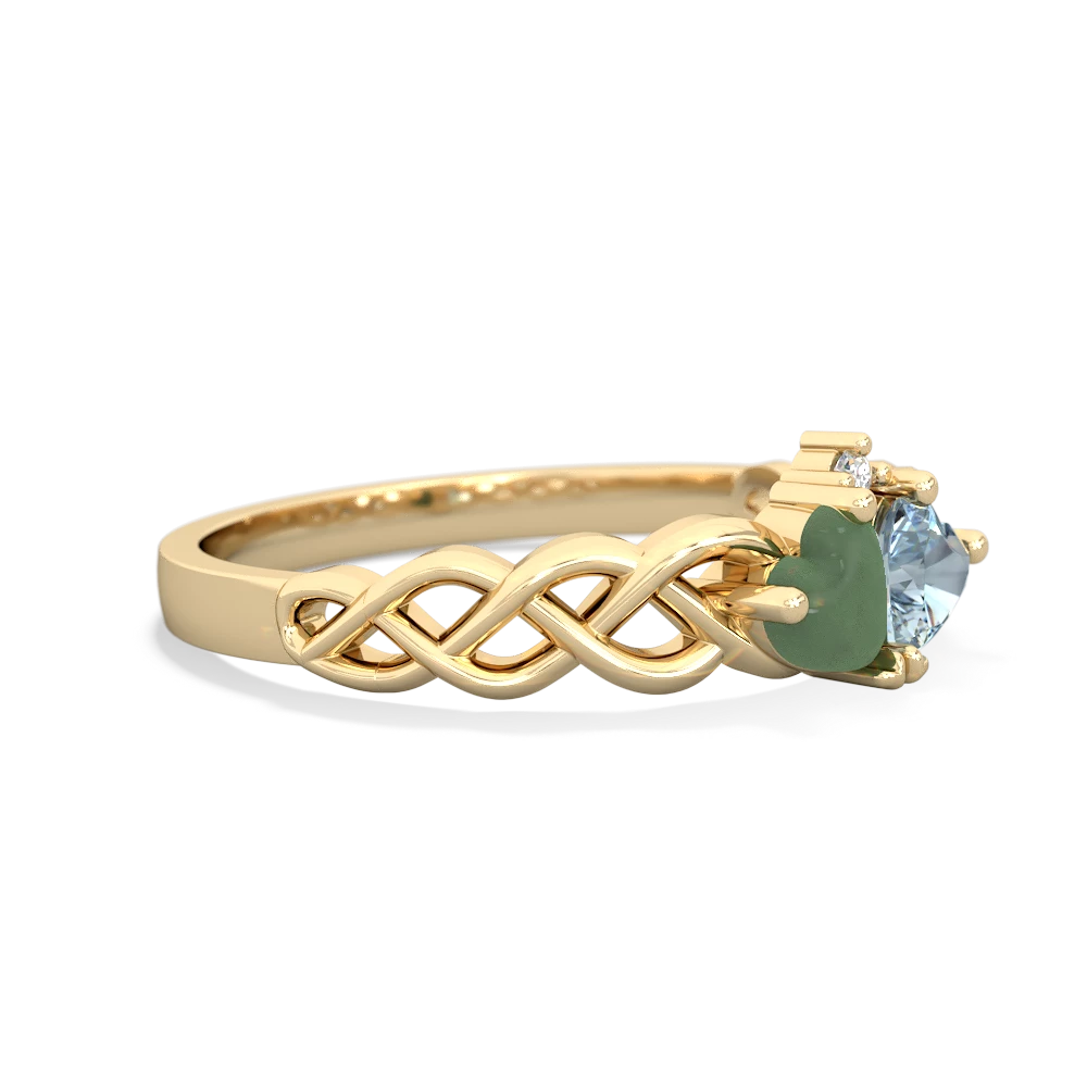 Jade Heart To Heart Braid 14K Yellow Gold ring R5870