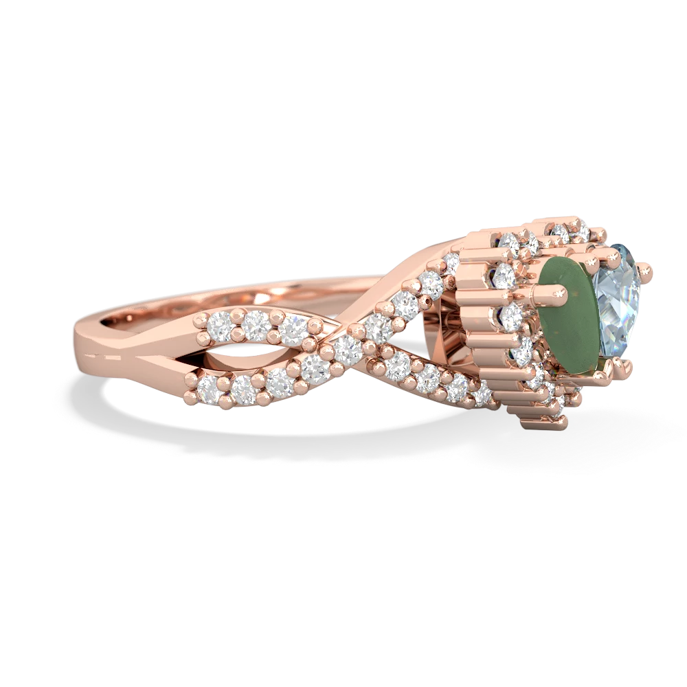 Jade Diamond Twist 'One Heart' 14K Rose Gold ring R2640HRT