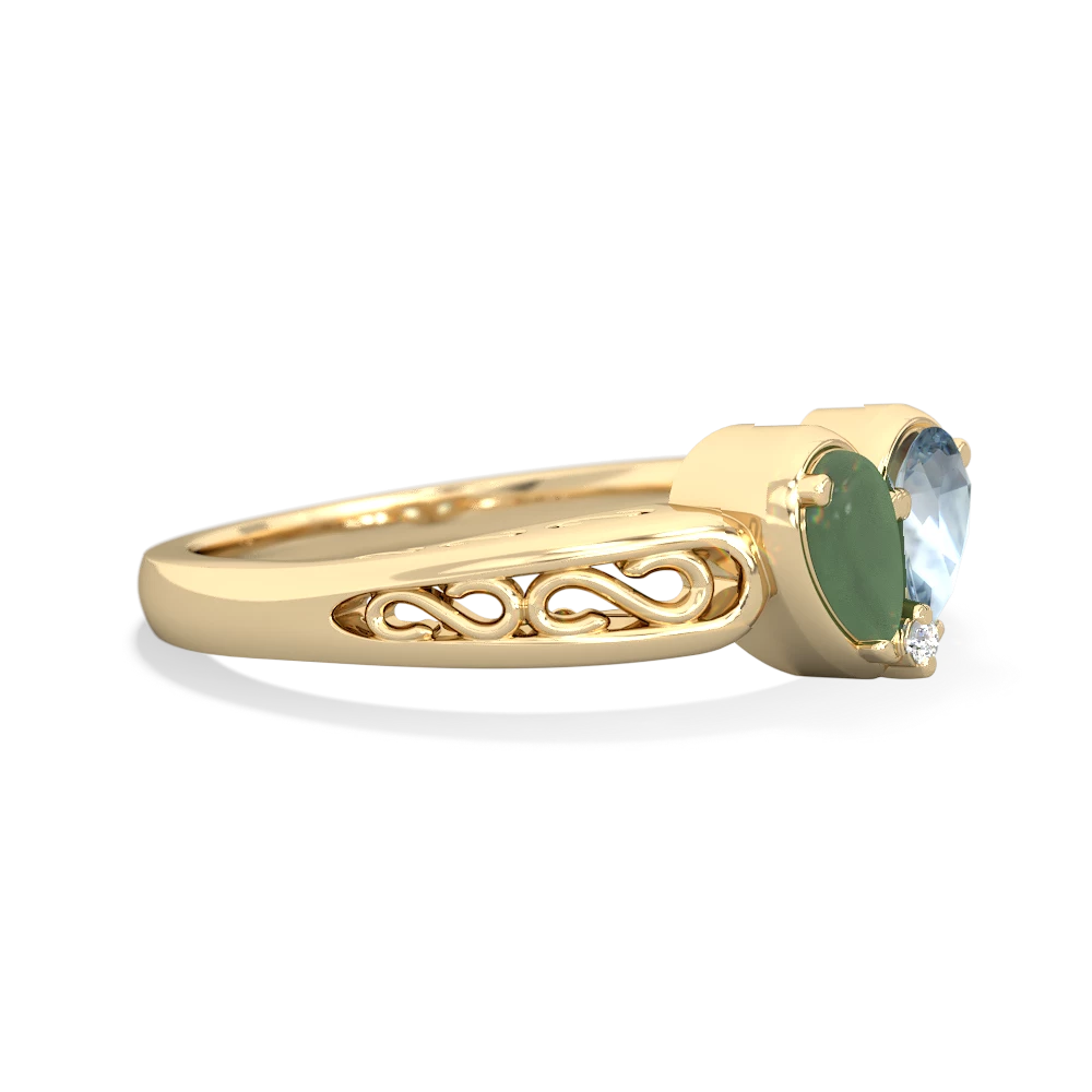 Jade Filligree 'One Heart' 14K Yellow Gold ring R5070