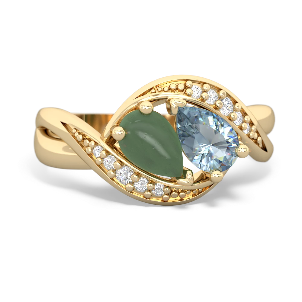 Jade Summer Winds 14K Yellow Gold ring R5342