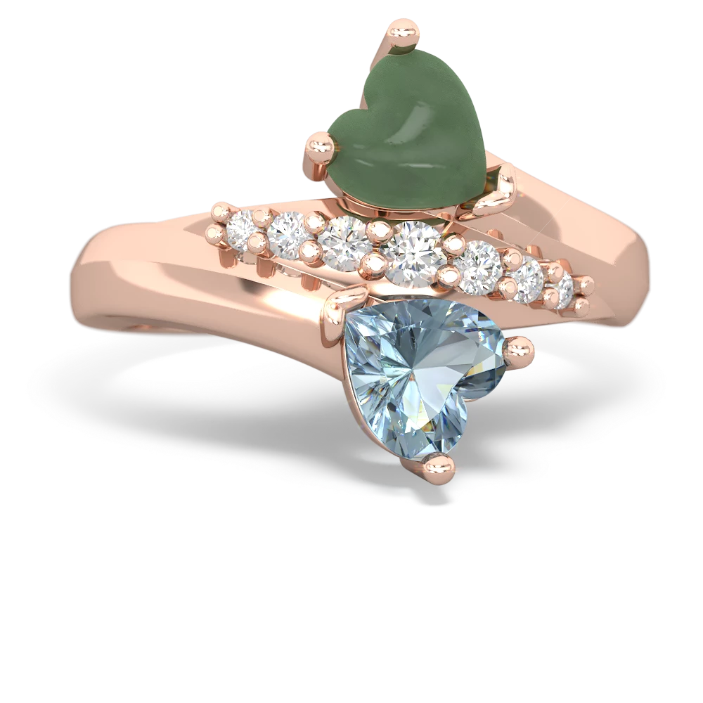 Jade Heart To Heart 14K Rose Gold ring R2064