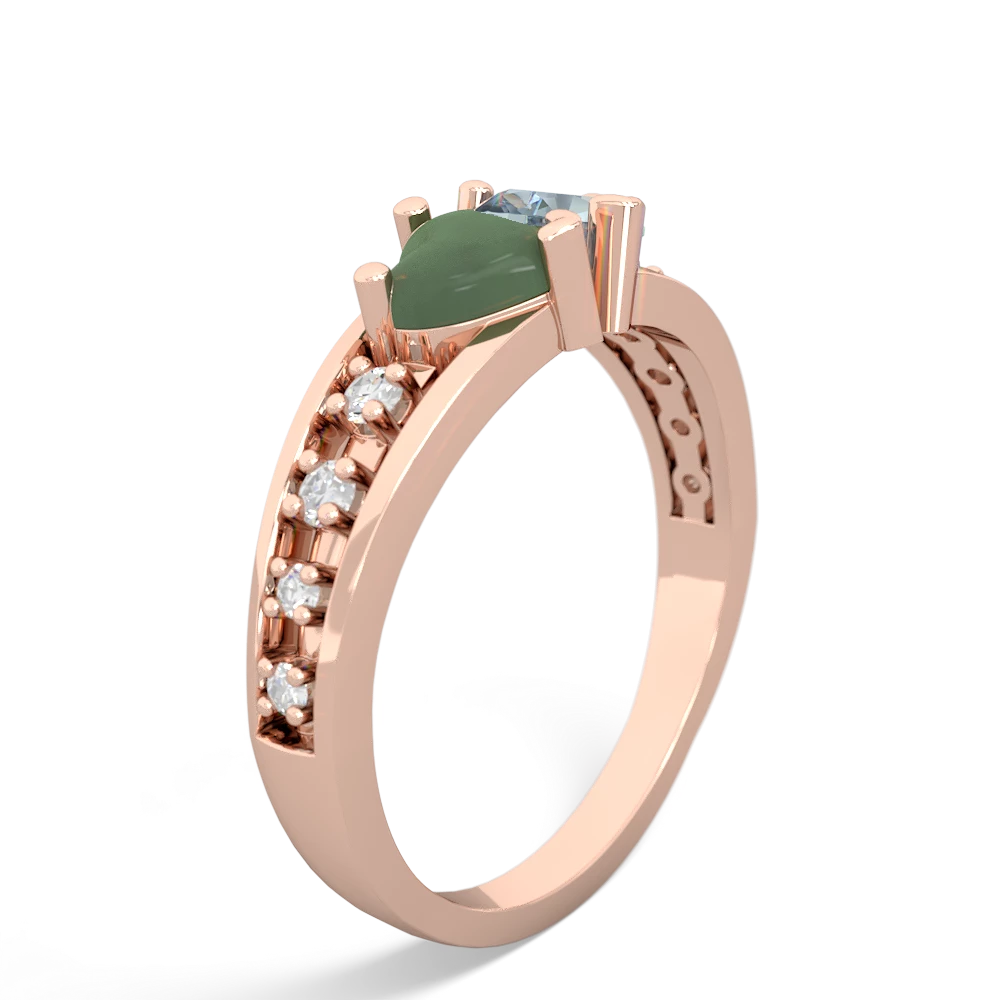 Jade Heart To Heart 14K Rose Gold ring R3342