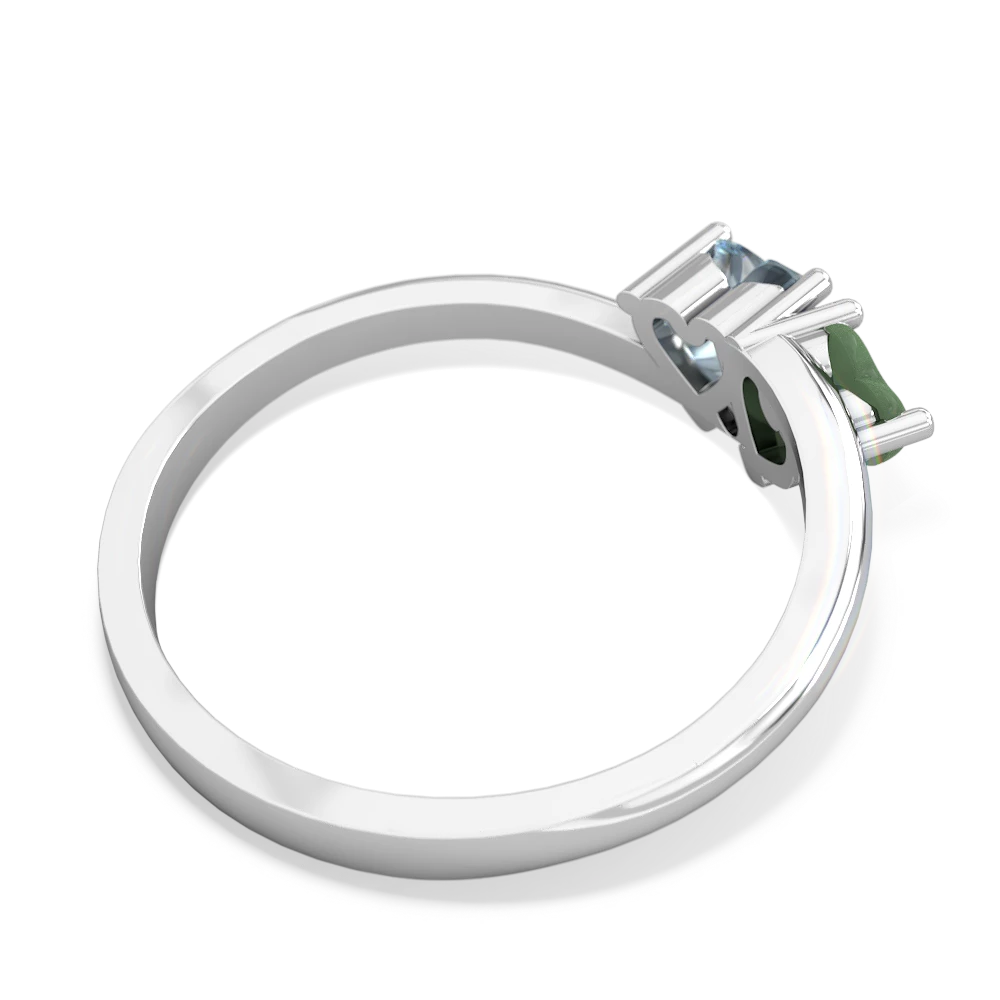 Jade Sweethearts 14K White Gold ring R5260