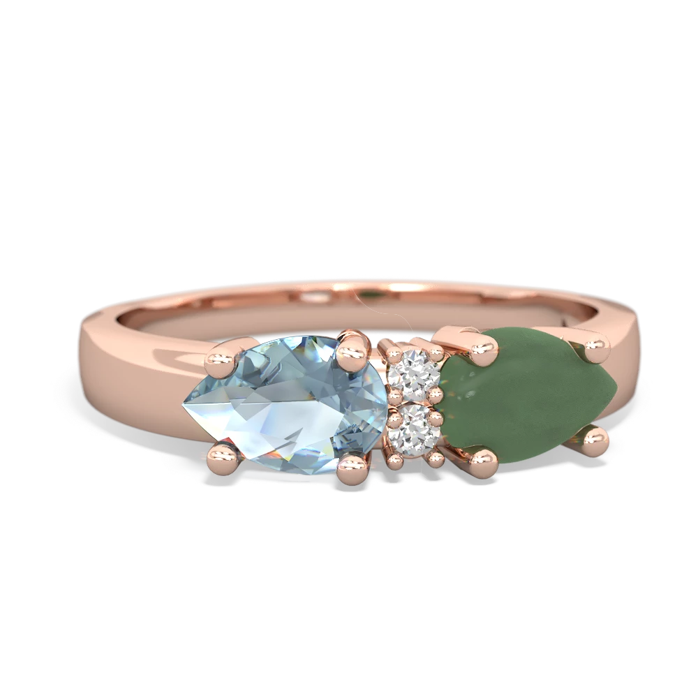 Jade Pear Bowtie 14K Rose Gold ring R0865