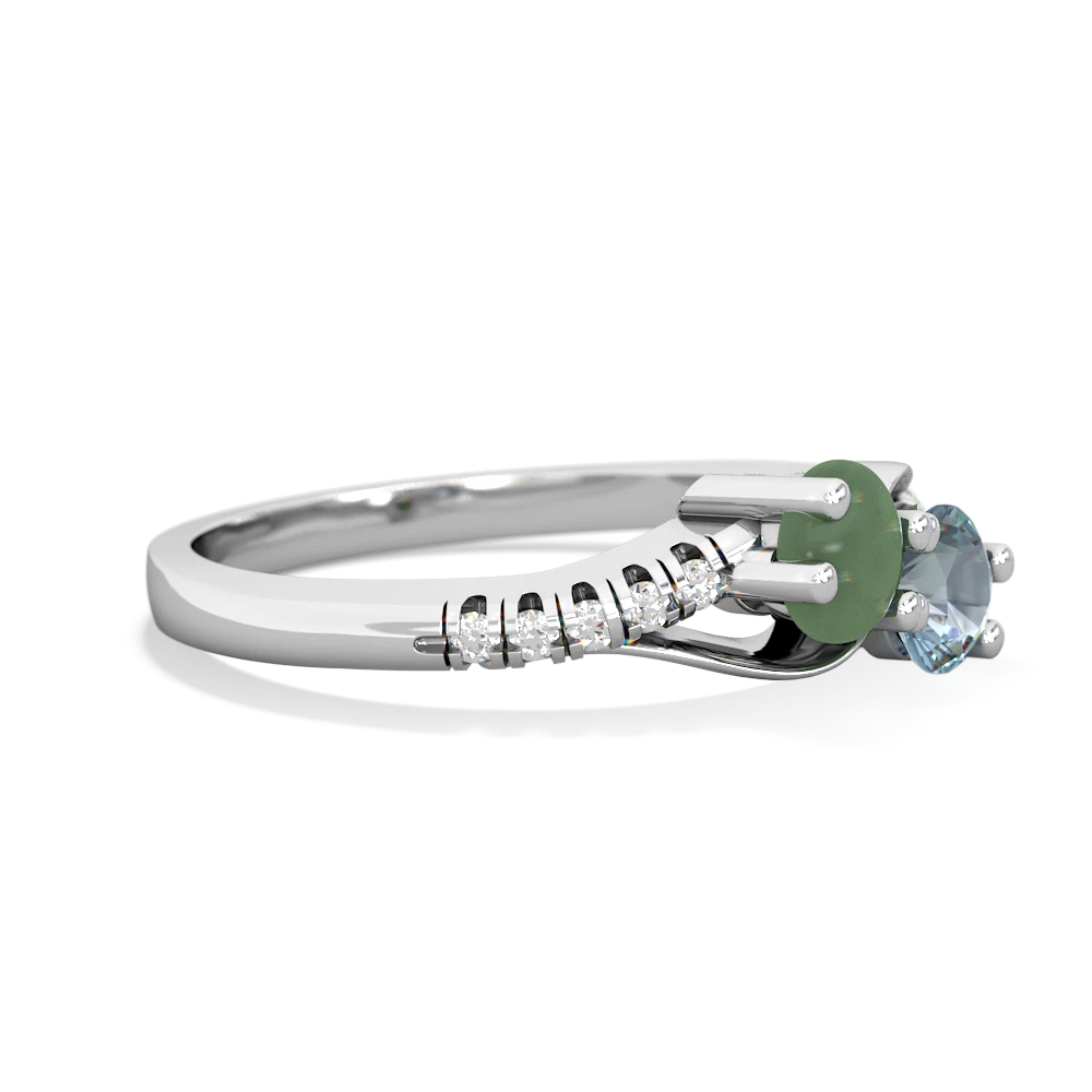 Jade Infinity Pave Two Stone 14K White Gold ring R5285