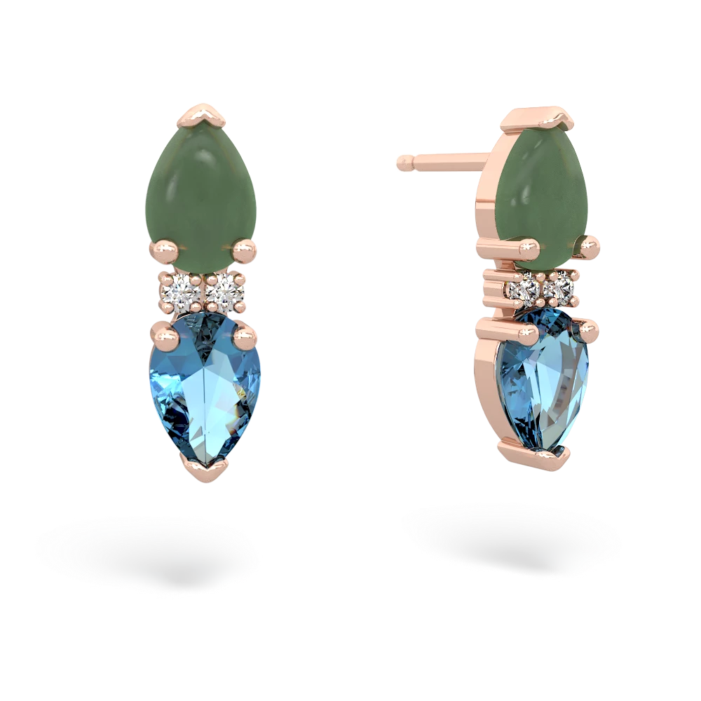 Jade Bowtie Drop 14K Rose Gold earrings E0865