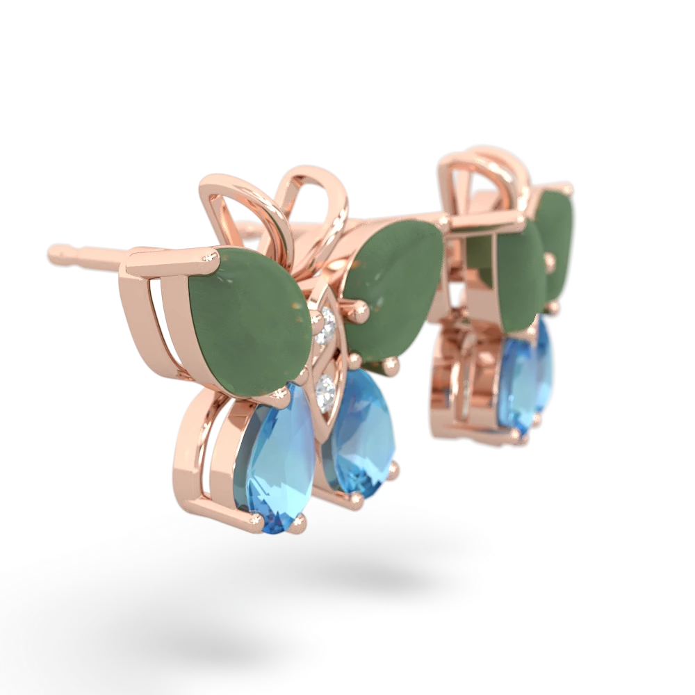 Jade Butterfly 14K Rose Gold earrings E2215