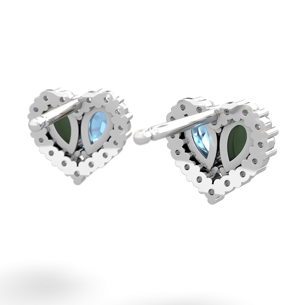 Jade Halo 14K White Gold earrings E7008