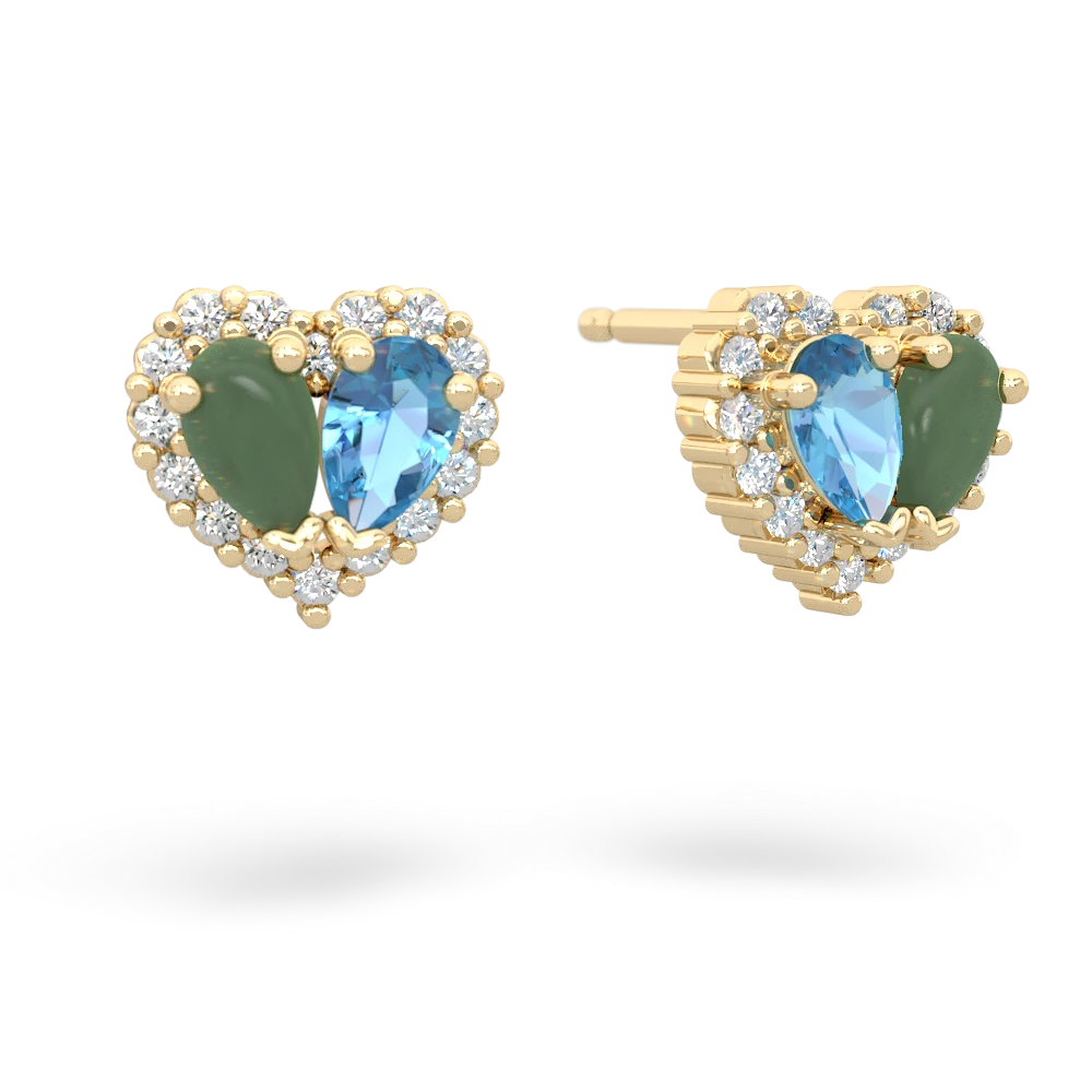 Jade Halo 14K Yellow Gold earrings E7008