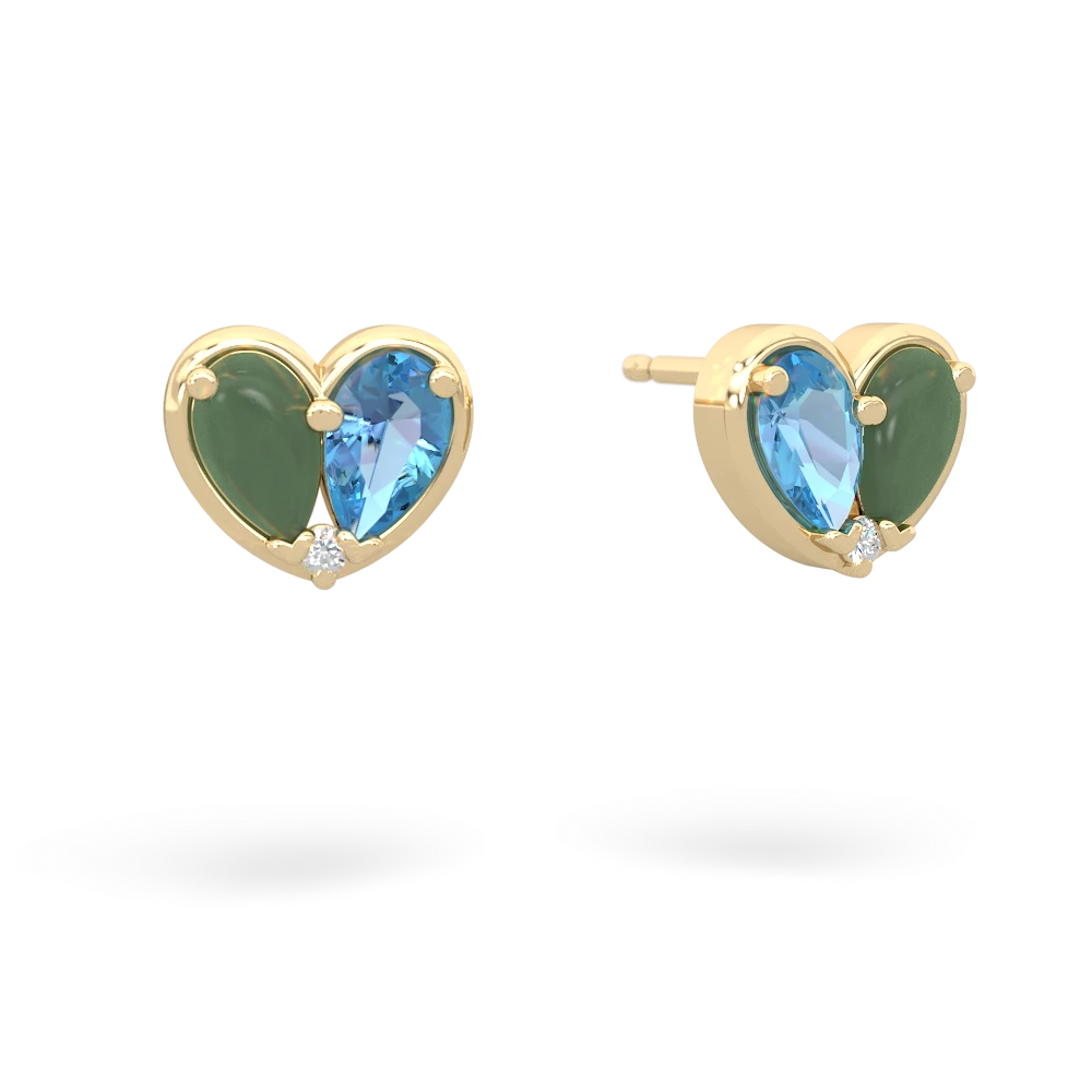 Jade 'Our Heart' 14K Yellow Gold earrings E5072