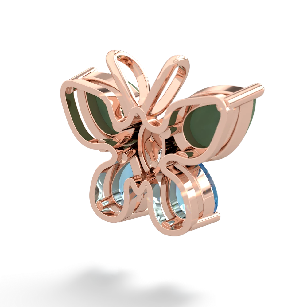 Jade Butterfly 14K Rose Gold pendant P2215