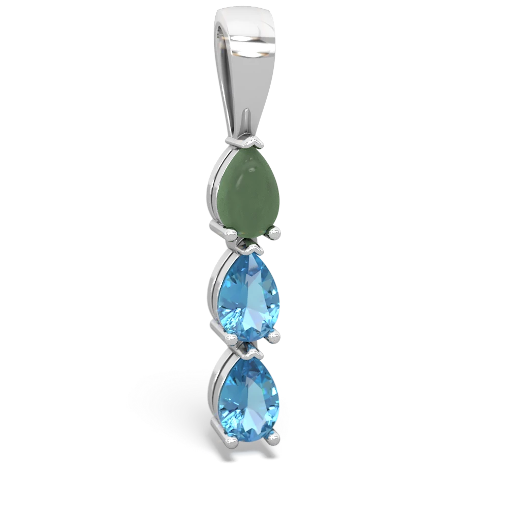 Jade Dew Drops 14K White Gold pendant P2251