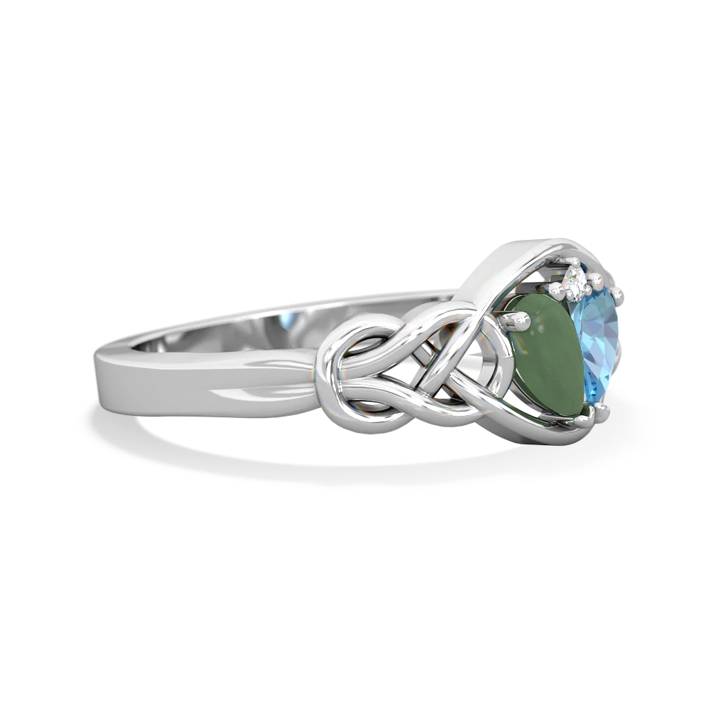 Jade Celtic Love Knot 14K White Gold ring R5420