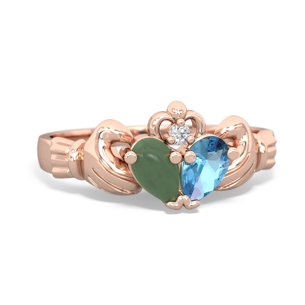 Jade 'Our Heart' Claddagh 14K Rose Gold ring R2388