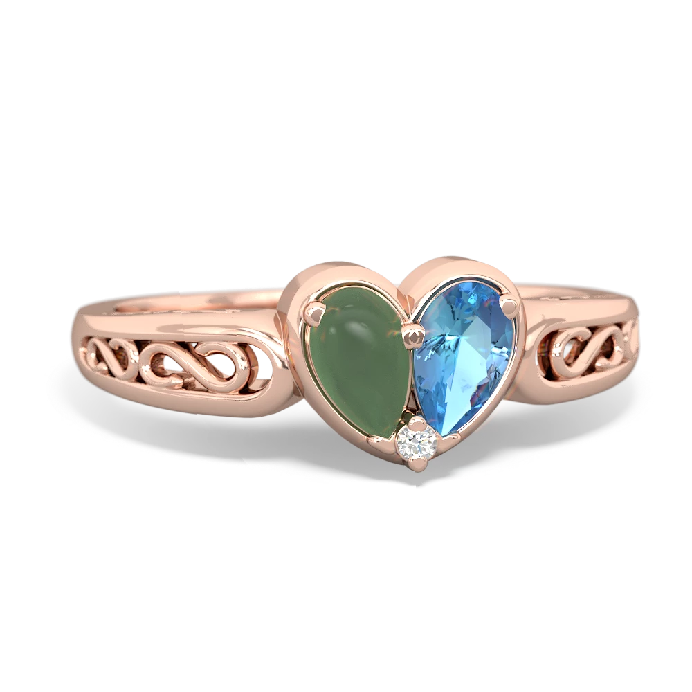 Jade Filligree 'One Heart' 14K Rose Gold ring R5070