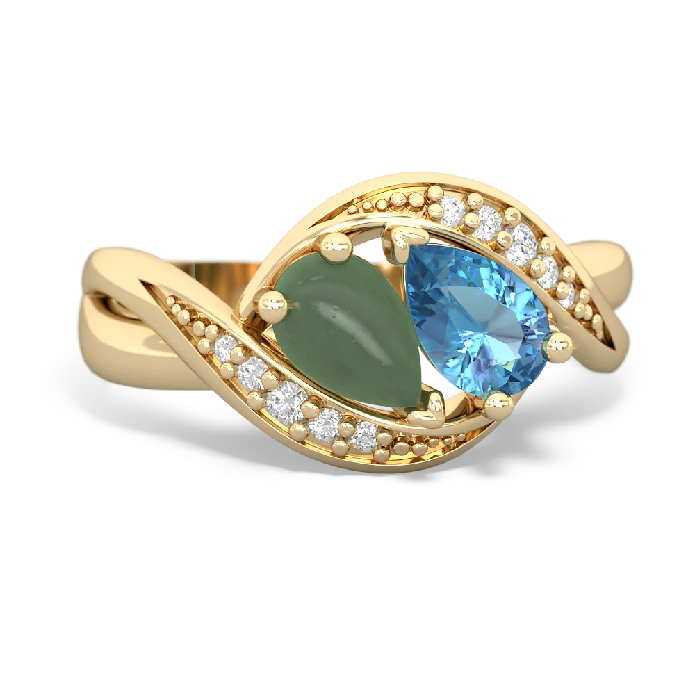 Jade Summer Winds 14K Yellow Gold ring R5342