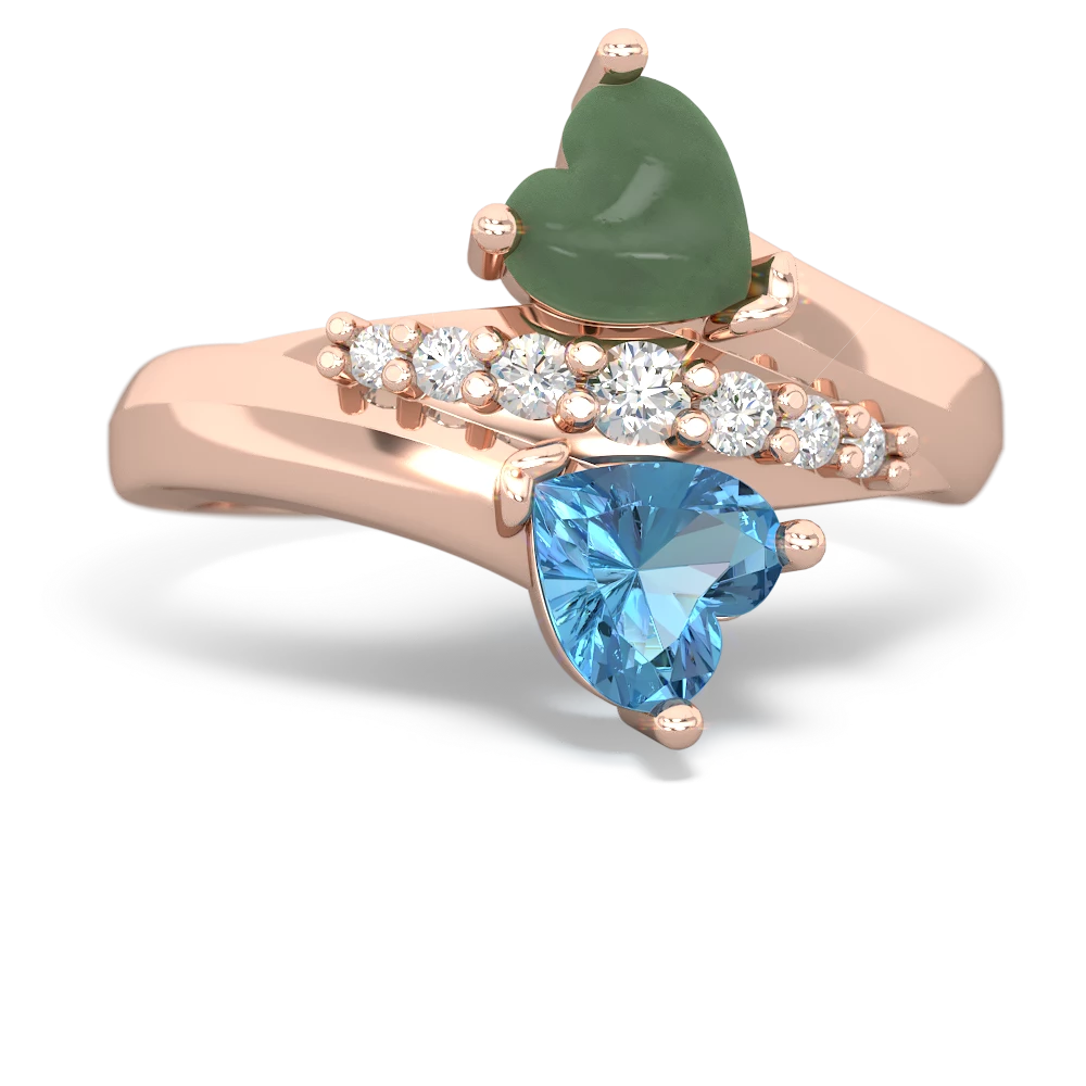 Jade Heart To Heart 14K Rose Gold ring R2064