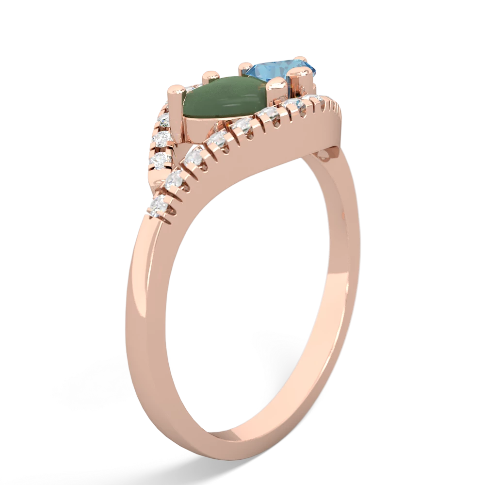 Jade Mother And Child 14K Rose Gold ring R3010