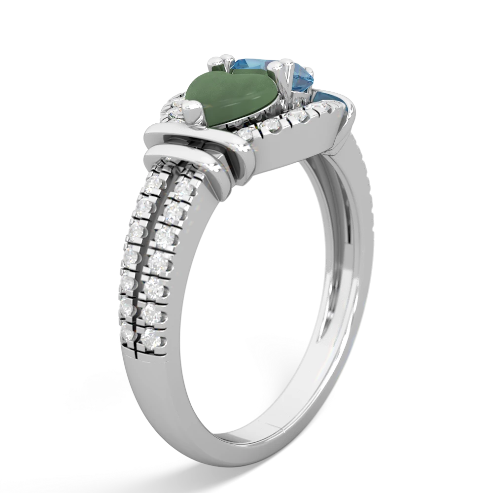 Jade Art-Deco Keepsake 14K White Gold ring R5630