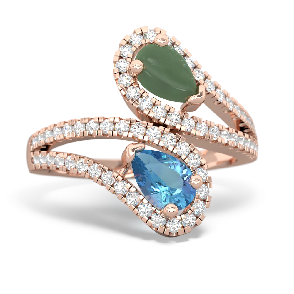 Jade Diamond Dazzler 14K Rose Gold ring R3000