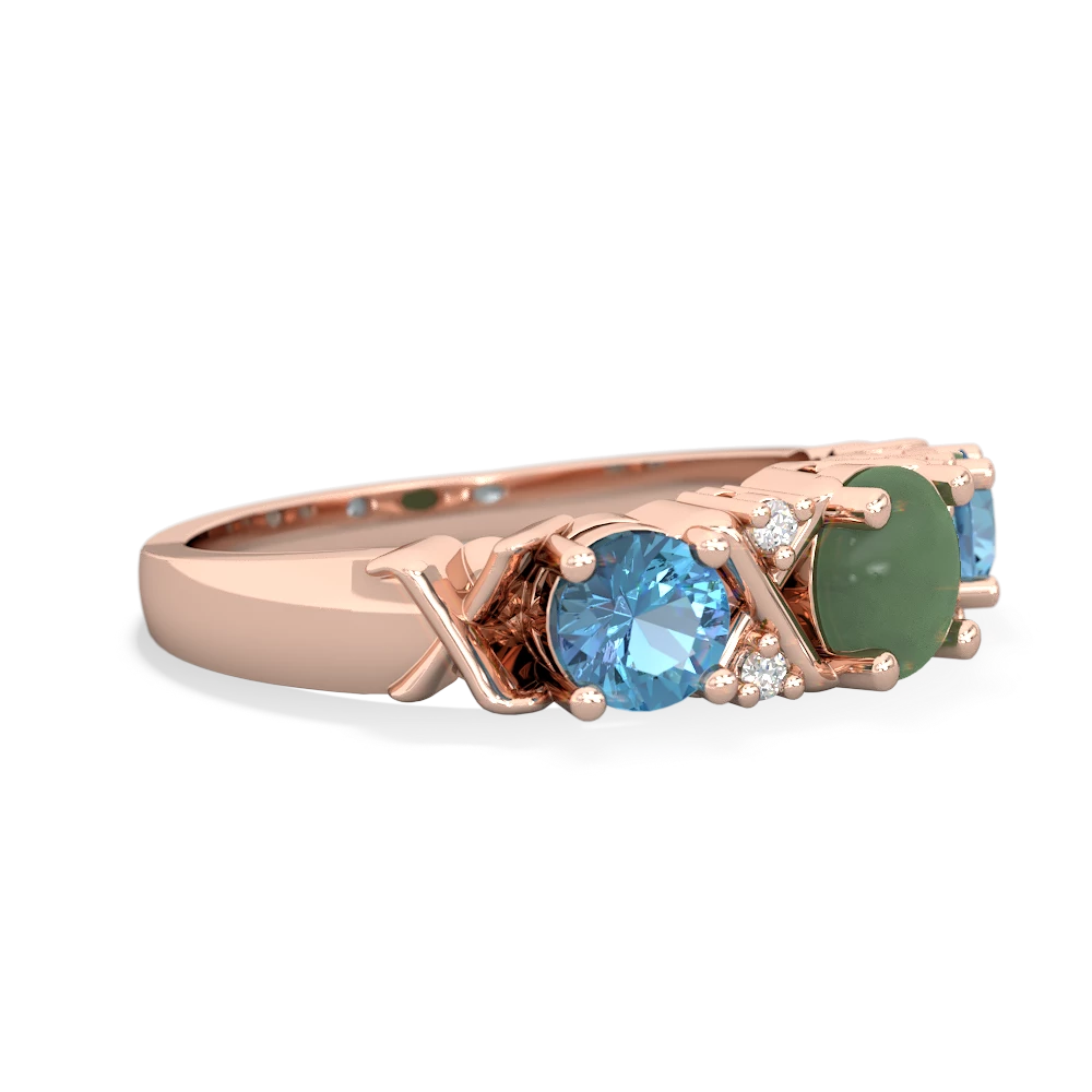 Jade Hugs And Kisses 14K Rose Gold ring R5016