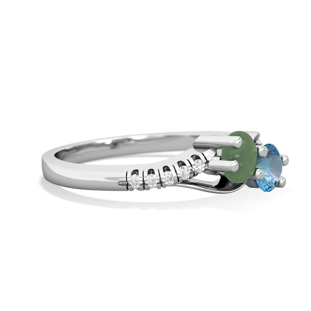 Jade Infinity Pave Two Stone 14K White Gold ring R5285