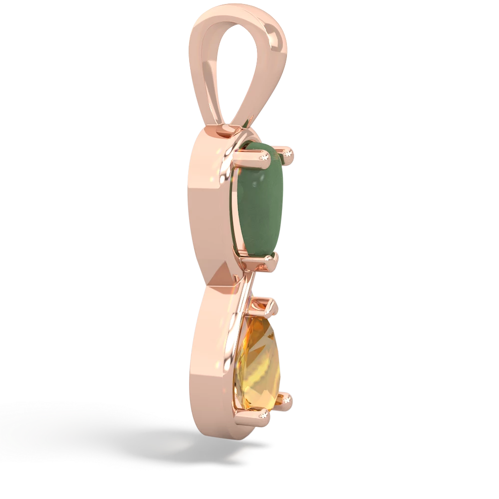 Jade Infinity 14K Rose Gold pendant P5050