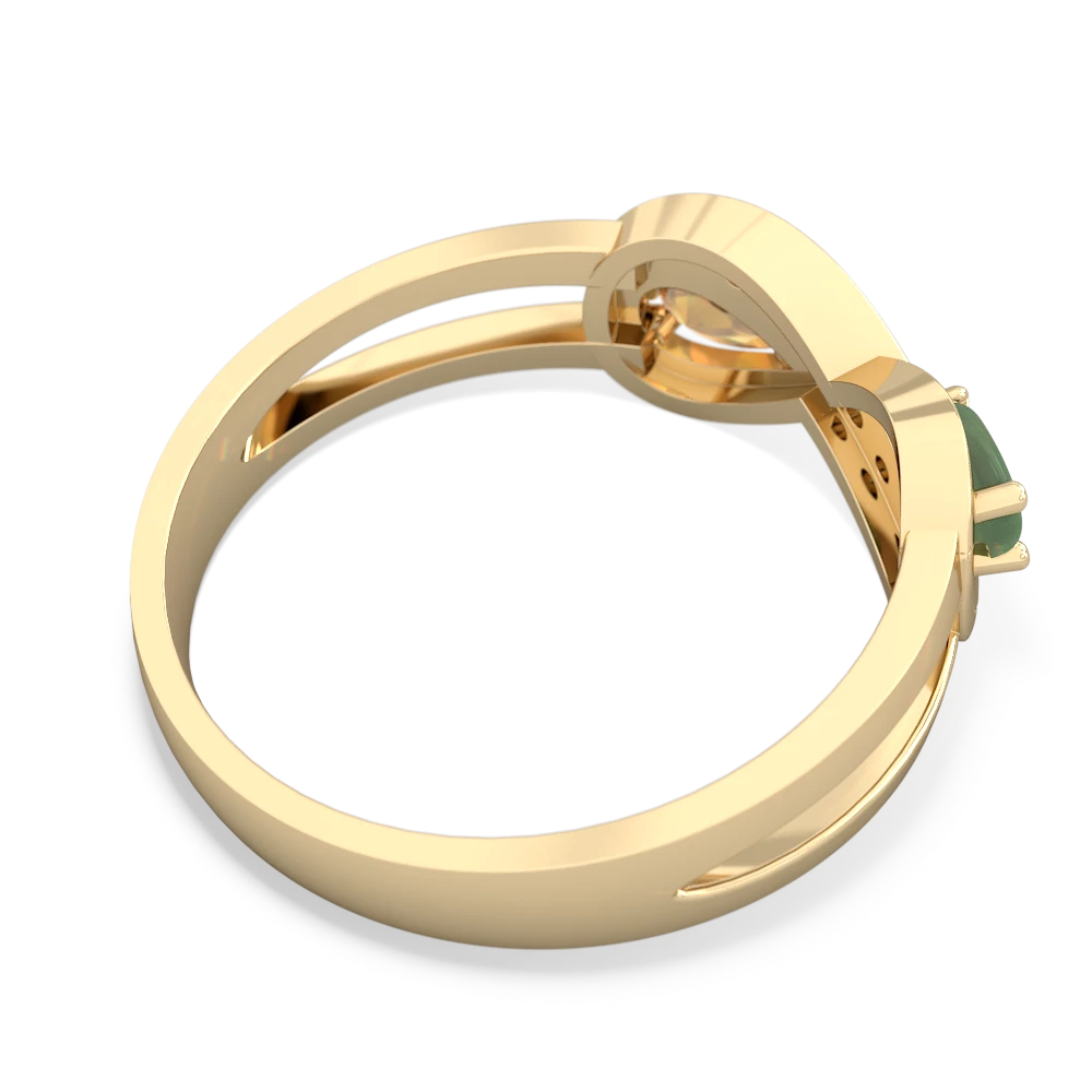 Jade Diamond Infinity 14K Yellow Gold ring R5390